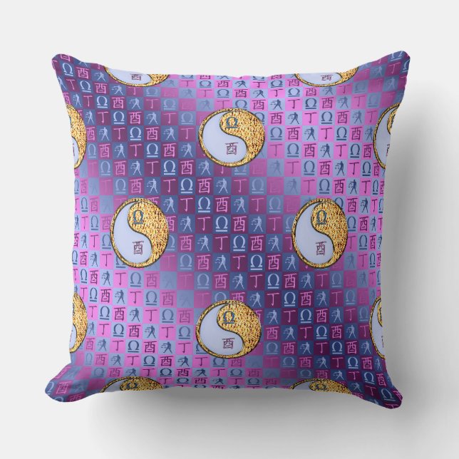 Coussin Balance & Coq de Feu (Recto)