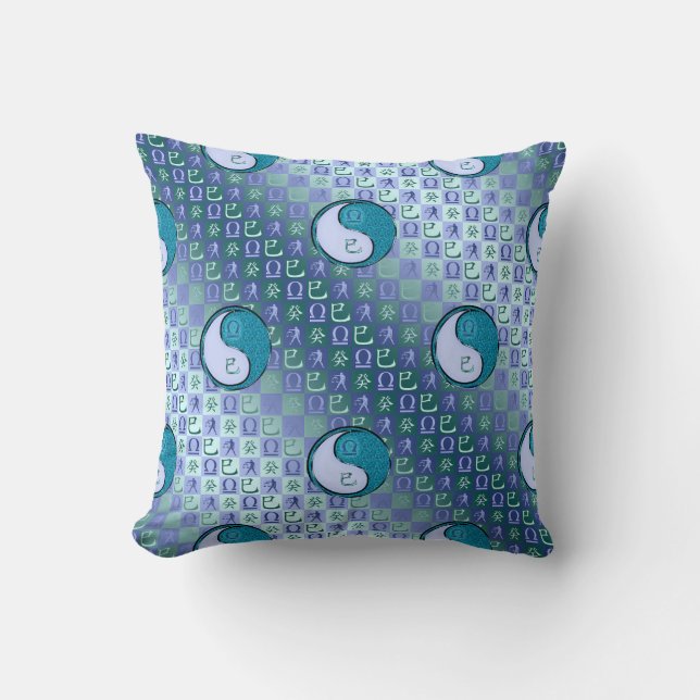 Coussin Balance & Serpent d'eau (Recto)