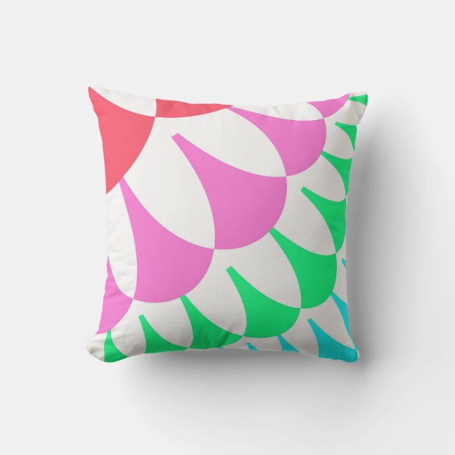 Coussin Balances arc-en-ciel blanches (Recto)