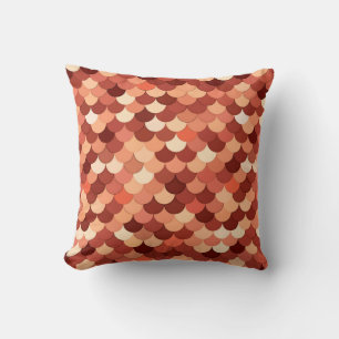 Coussin Balances de sirène, cuivre, Brown, crème et tan