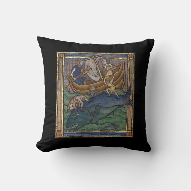 Coussin Baleine bestiaire médiévale c. 1270 (Recto)