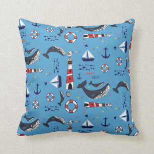 Coussin Baleine bleue