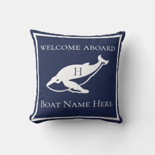 Coussin Baleine Bleue Marine Bleue marine Personnalisée Pi