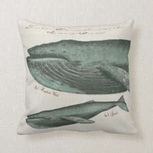 Coussin Baleine et veau de bosse vintage