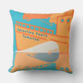 Coussin Baleine sous le port - L'aventure attend demain