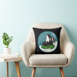 Coussin Baleine tueuse Orca Christmas