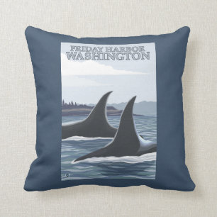 Coussin Baleines #1 - port de vendredi, Washington d'orque