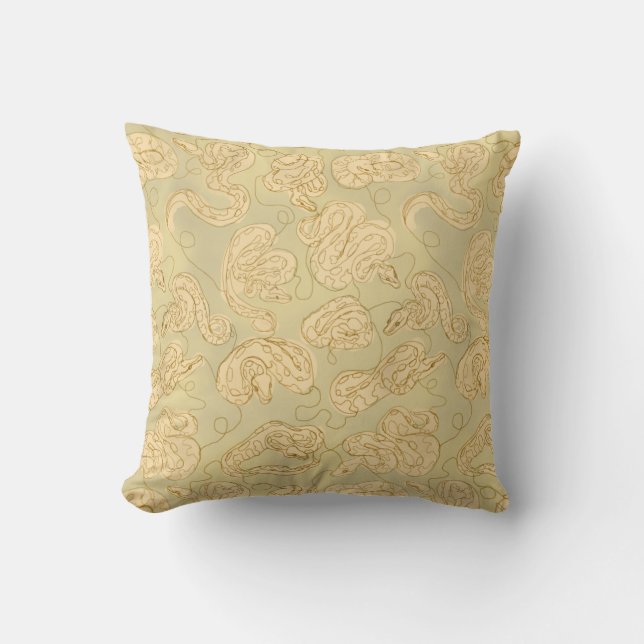 Coussin Ball Python Snake Artsy Contour sur Terre (Recto)