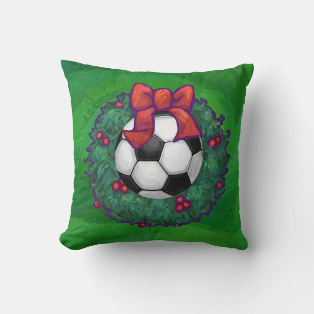 Coussin Balle de football Noël (Recto)