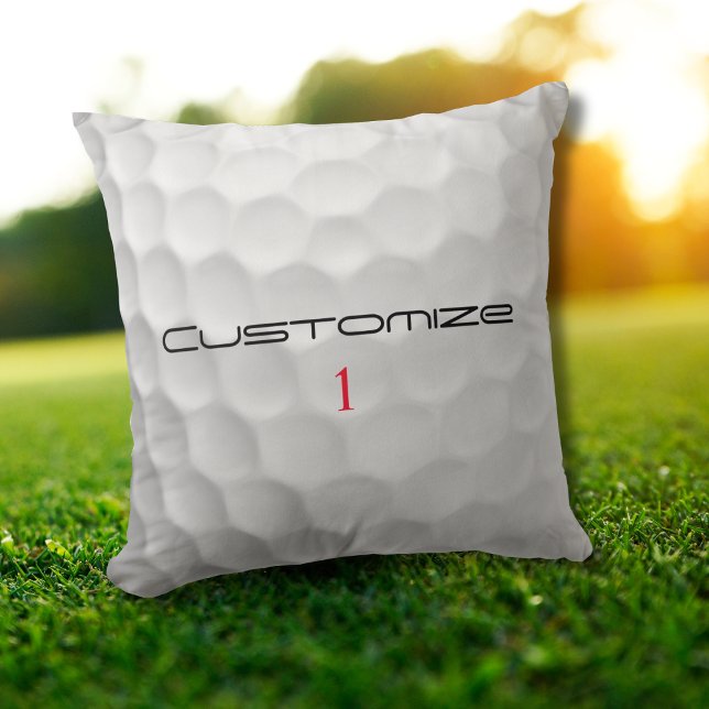 Coussin Balle de golf avec texte et numéro personnalisés (Créateur téléchargé)