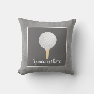 Coussin balle de golf sur gris personnalisation pour les g