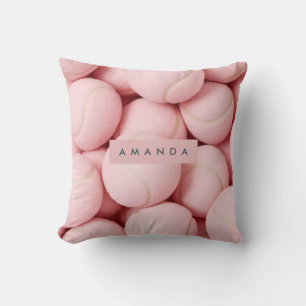 Coussin Balle de Tennis Rose Pâle Chic Personnalisée