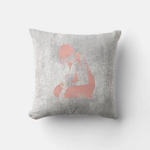 Coussin Ballerina Gris Grungy Métallurgique gris argenté r