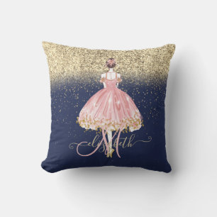 Coussin Ballerina Parties scintillant Ombre Monogram Marin