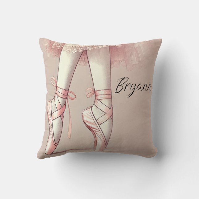 Coussin Ballerina rose orteils pointus fête d'anniversaire (Verso)