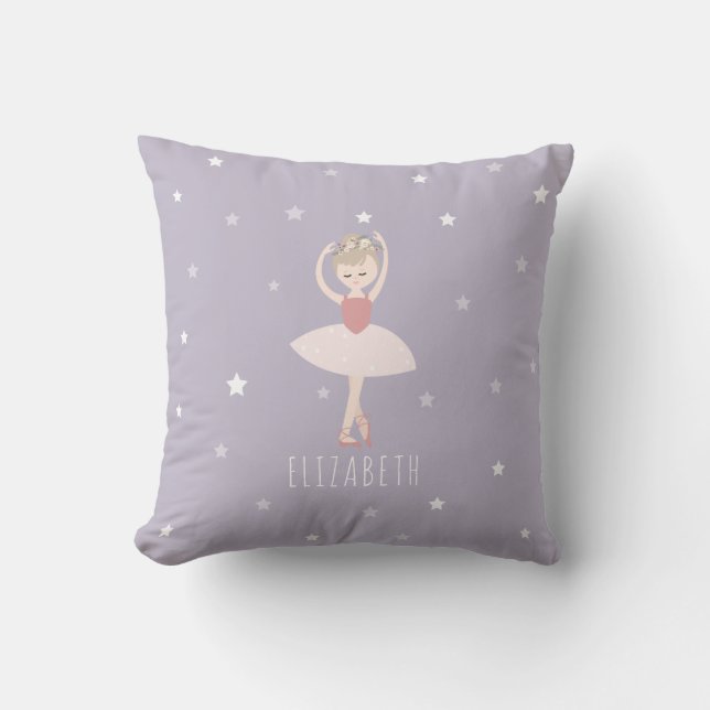 Coussin Ballerina Stars Blonde violet (Recto)