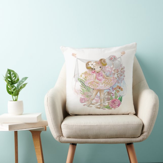 Coussin Ballerina Whimsical Birds Nom Florals (Chaise)