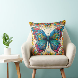 Coussin Ballet arc-en-ciel d'un papillon