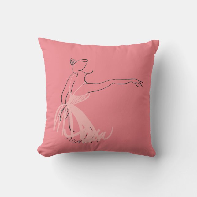Coussin Ballet fille danseuse rose (Recto)