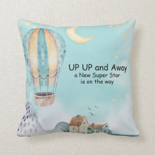Coussin ballon à air chaud de couleur d'eau Lancer l'orei