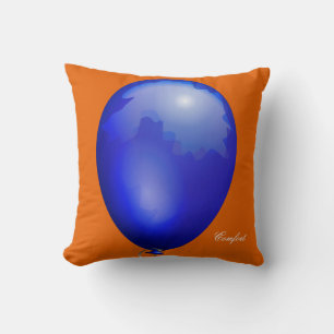 Coussin Ballon de jouet bleu foncé drôle unique