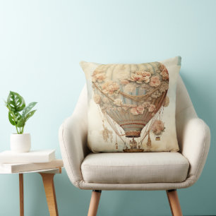 Coussin Ballon Rose Pâle Victorien Conte de Fées Teal