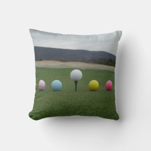 Coussin Ballons de golf JAUNE, ROSE, BLEU ET BLANC