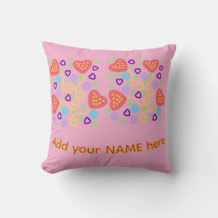 Coussin Ballons en forme de cœur au pointillisme fantaisis
