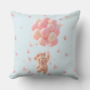 Coussin Ballons Papillons Ours en peluche