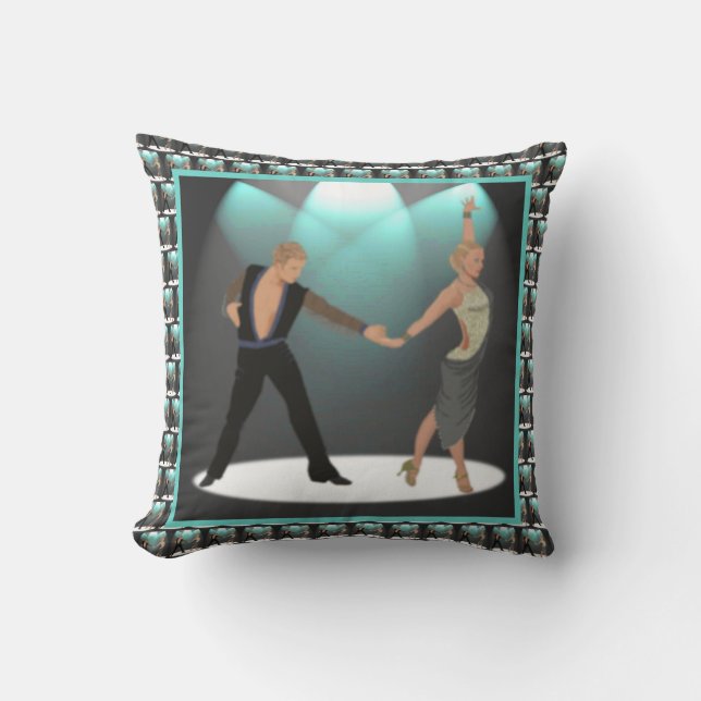 Coussin Ballroom Danseurs Latins Couple Avec Des Points Fo (Recto)