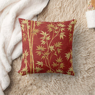 Coussin Bambou cramoisi Est-Asiatique (1)