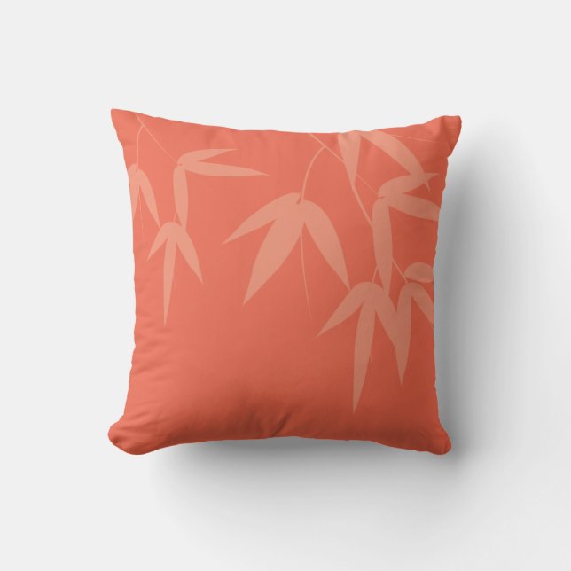 Coussin Bambous corail (Recto)