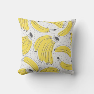 Coussin Bananes fraîches dessinées à la main arrière - pla