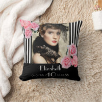 Bande blanche noire fleurs photo 40e anniversaire