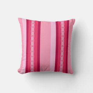 Coussin Bande d'auvent du milieu du siècle - rose et vin
