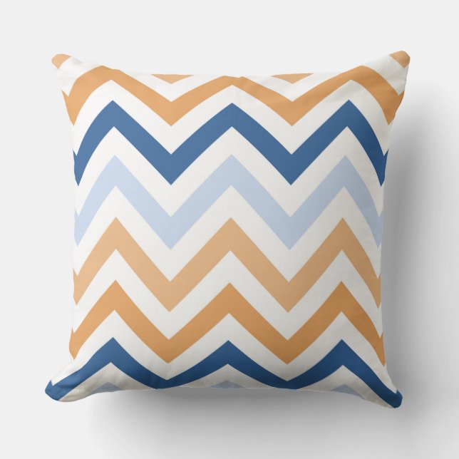 Coussin Bande de Chevron Nautique (Recto)