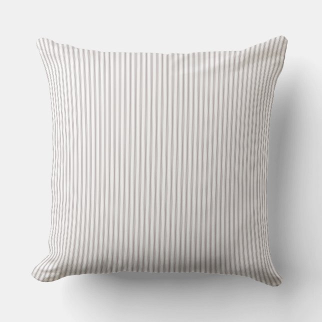 Coussin Bande de cueillette beige et blanche (Recto)