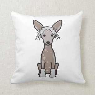 Coussin Bande dessinée crêtée chinoise de chien