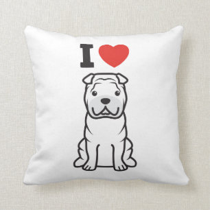 Coussin Bande dessinée de chien de Shar-Pei de Chinois