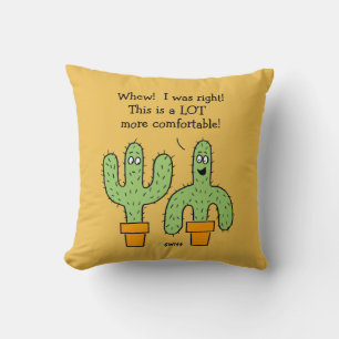 Coussin Bande dessinée drôle de cactus sur l'arrière -
