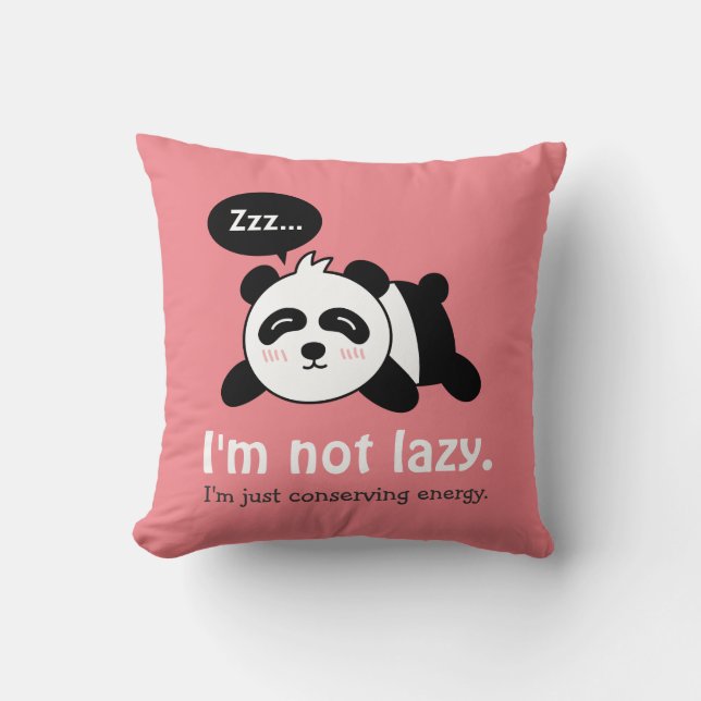 Coussin Bande dessinée drôle de panda mignon de sommeil (Recto)