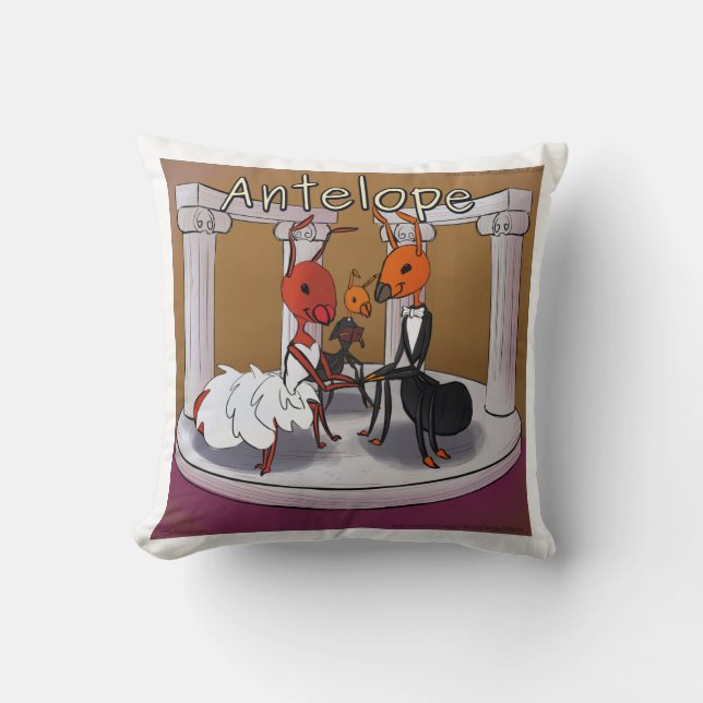 Coussin Bande dessinée drôle des fourmis qui s'enfuient (Recto)