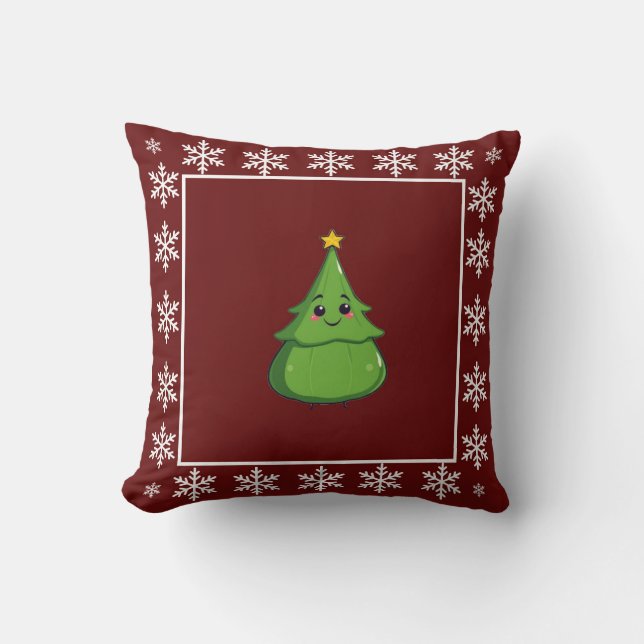Coussin Bande dessinée drôle tendance stylish sapin de Noë (Recto)