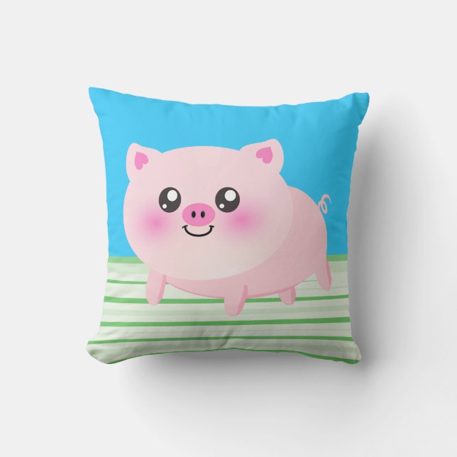 Coussin Bande dessinée mignonne de porc (Recto)