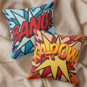 Coussin Bande dessinée rétro Pop Art BANG KA-POW