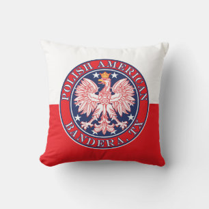 Coussin Bandera Texas Polonais Aigle Américain