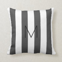 Bandes blanches gris foncé modernes monogrammées