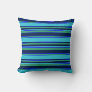 Coussin Bandes bleues et vertes
