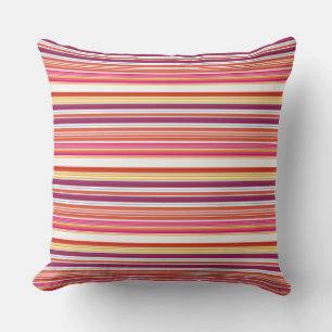 Coussin Bandes brunes rose mignonnes