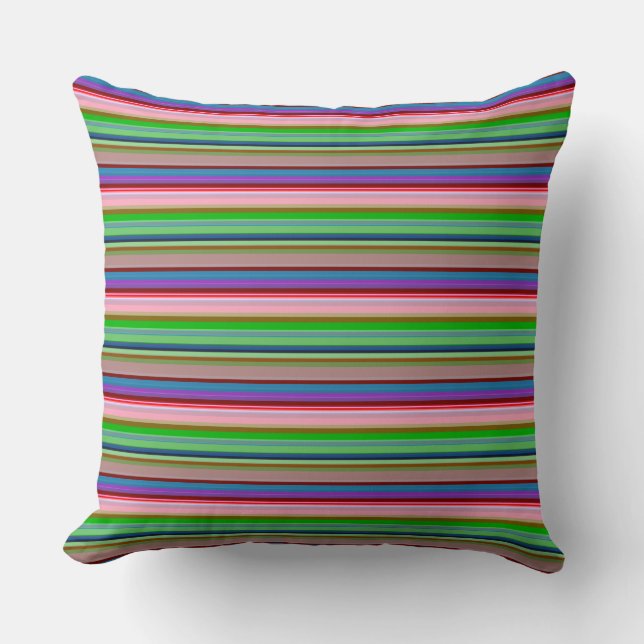 Coussin Bandes chaudes et colorées (Recto)